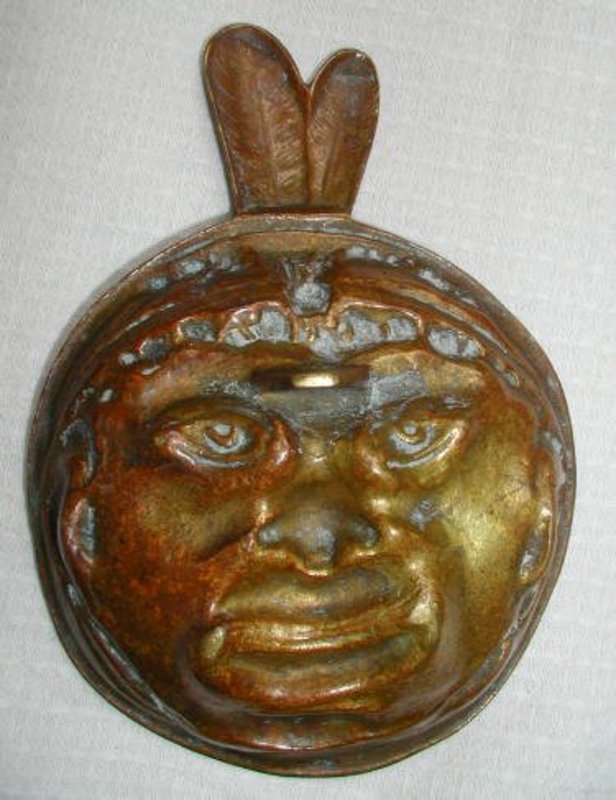 RARE Native American Black Memorabilia SLAVE Brass Bowl