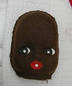 1930s Black Memorabilia Molded Black Cloth Doll Face