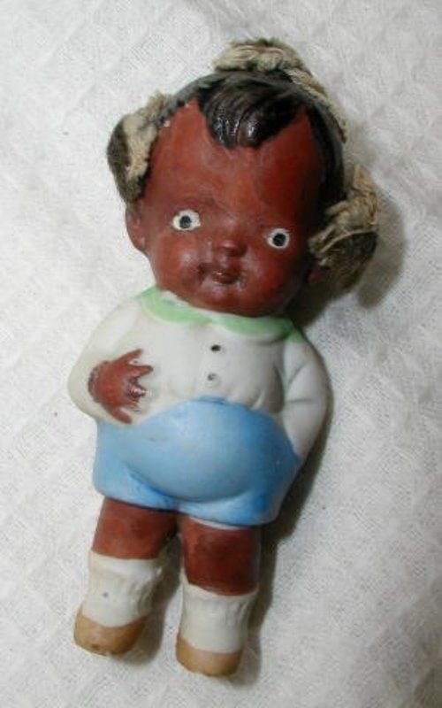 Vintage Bisque Doll Miniature Boy in Top Hat Japan