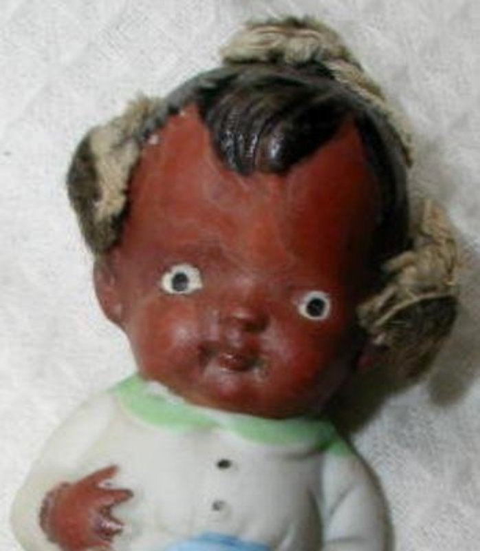 Adorable Bisque Baby Boy 1940s Japan  Black Memorabilia