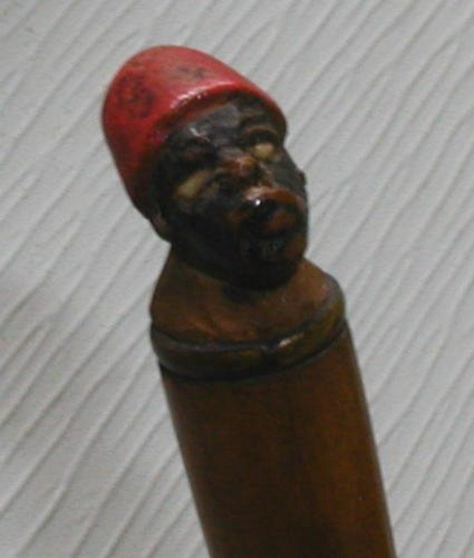 RARE 1920s Wooden Gambling Dice Pusher Blackamoor