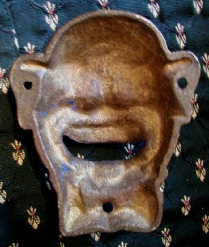 Fine 1930s Ptd Brass Bottle Opener Grinning Black Man