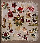 19thC Underground Railroad ? Wool Needlepoint Sampler