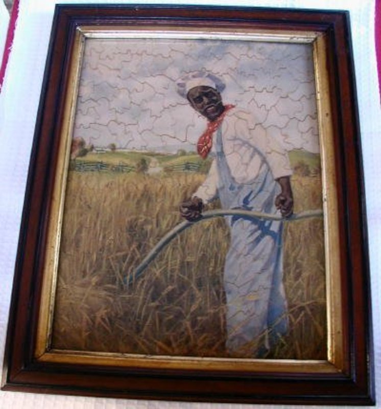 1907 VeryRare Rastus Cream of Wheat Black Memorabilia Framed Puzzle