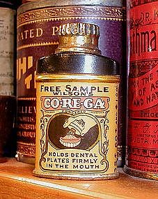 Wilson's COREGA Dental Tooth Powder Tin w/Fancy Litho