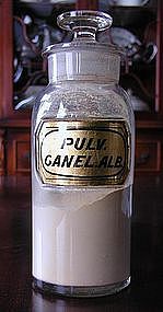Fabulous 19th C Apothecary Pharmacy Bottle PULV CANEL
