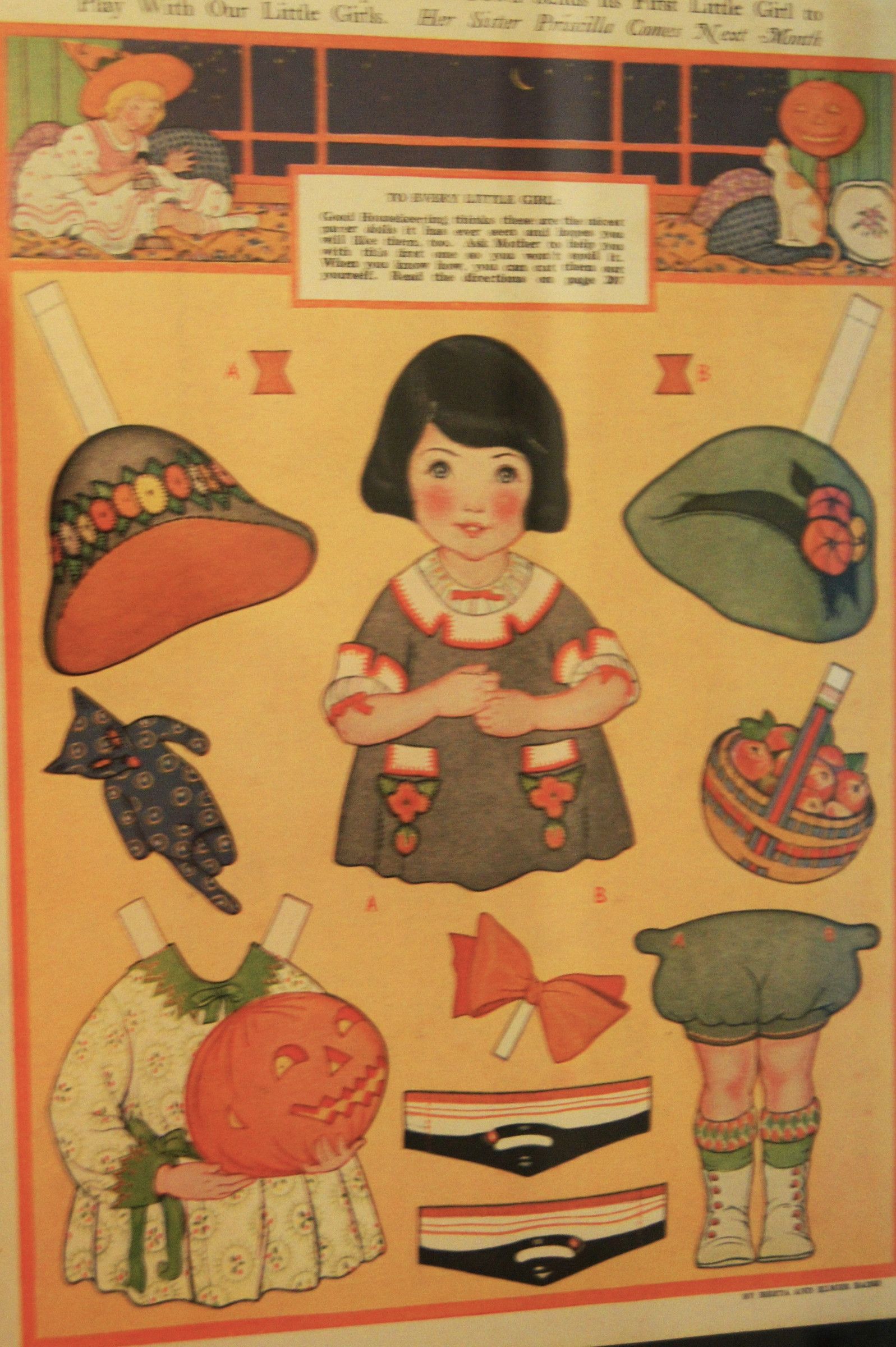 HALLOWEEN C1920 Little MaryJane Paper Doll Good Housekeeping Magazine