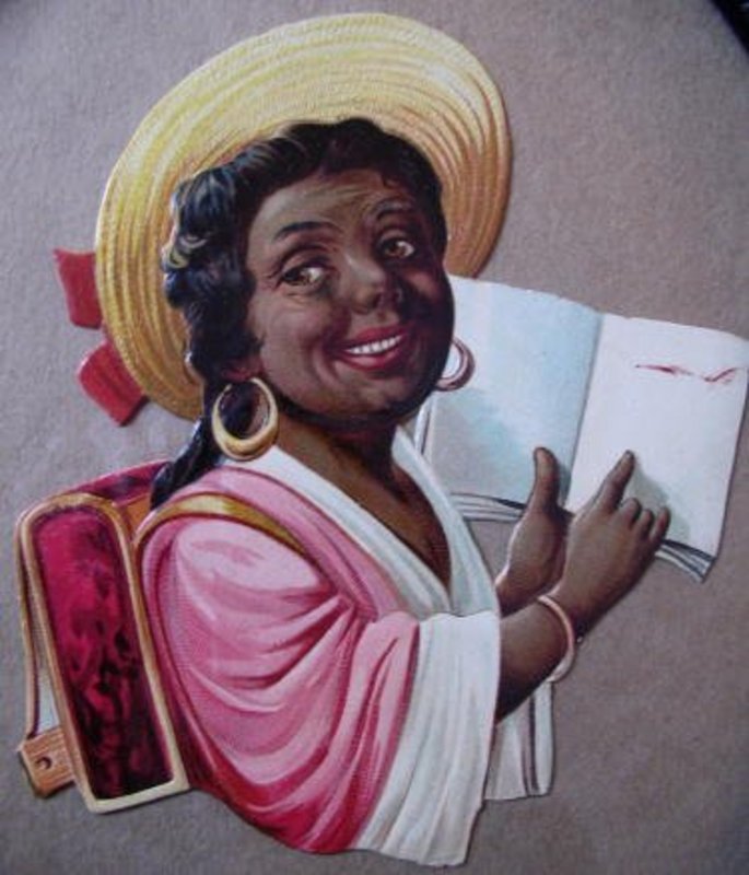 1920-30s Black Memorabilia Pretty Black Woman Advertising Die Cut
