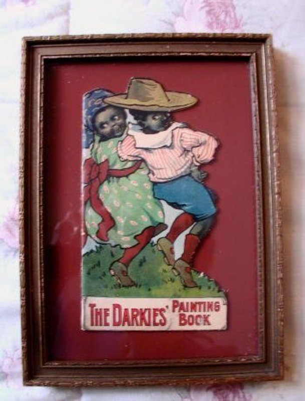 1920s Framed Black Memorabilia DARKIES Painting Book
