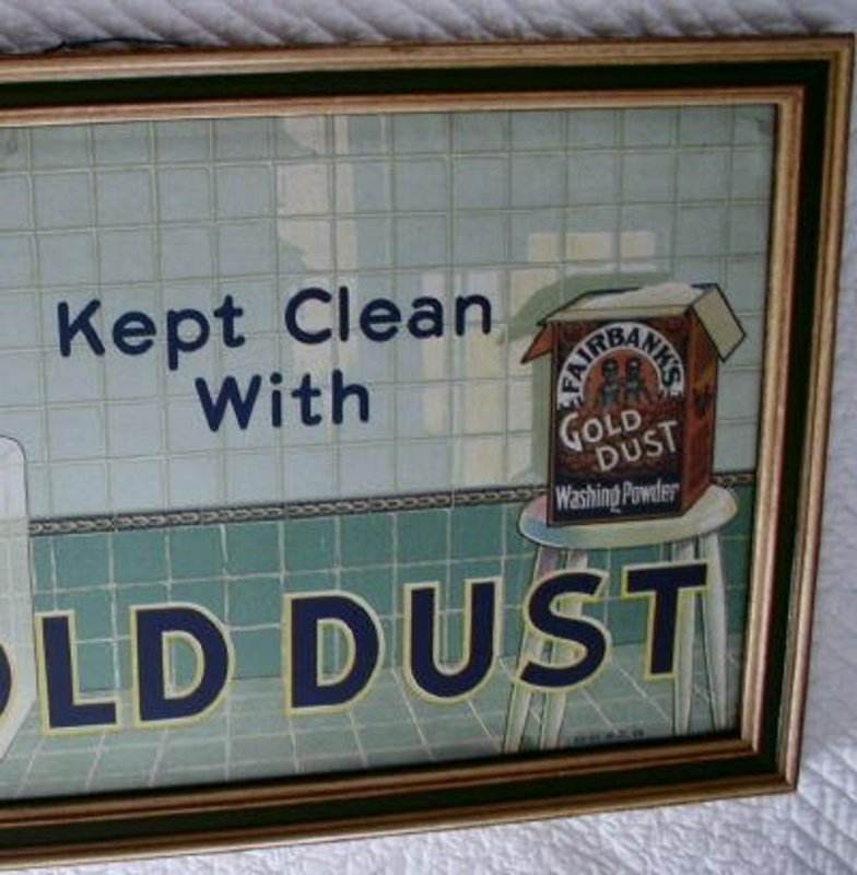 RARE 1921 GOLD DUST TWINS Washing Powder Trolley Sign