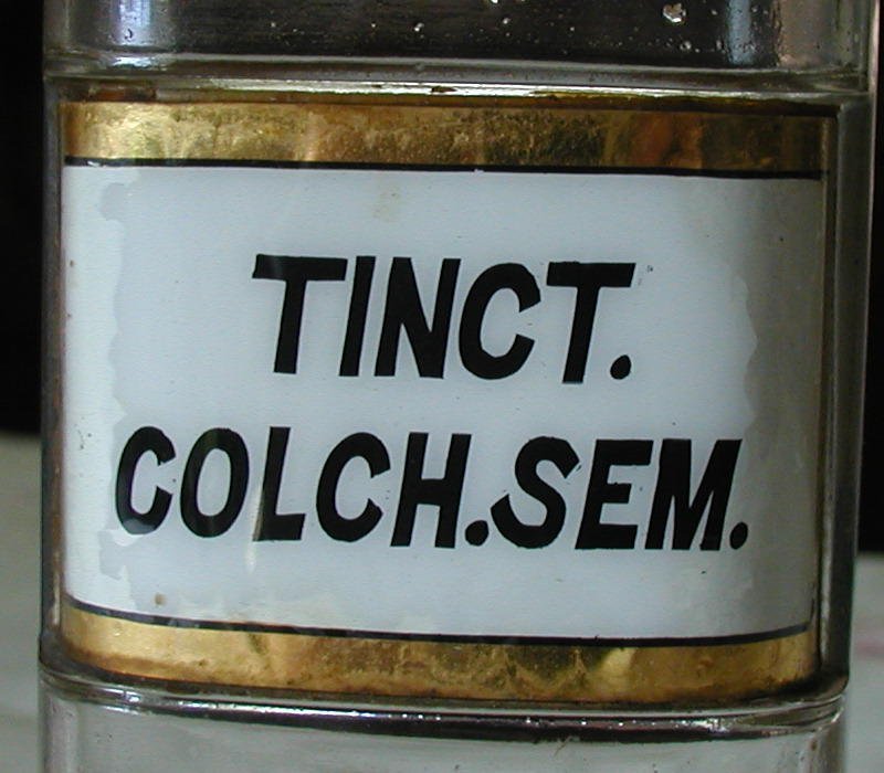 Apothecary Pharmacy  Bottle &quot;TINCT. COLCH.SEM.&quot;