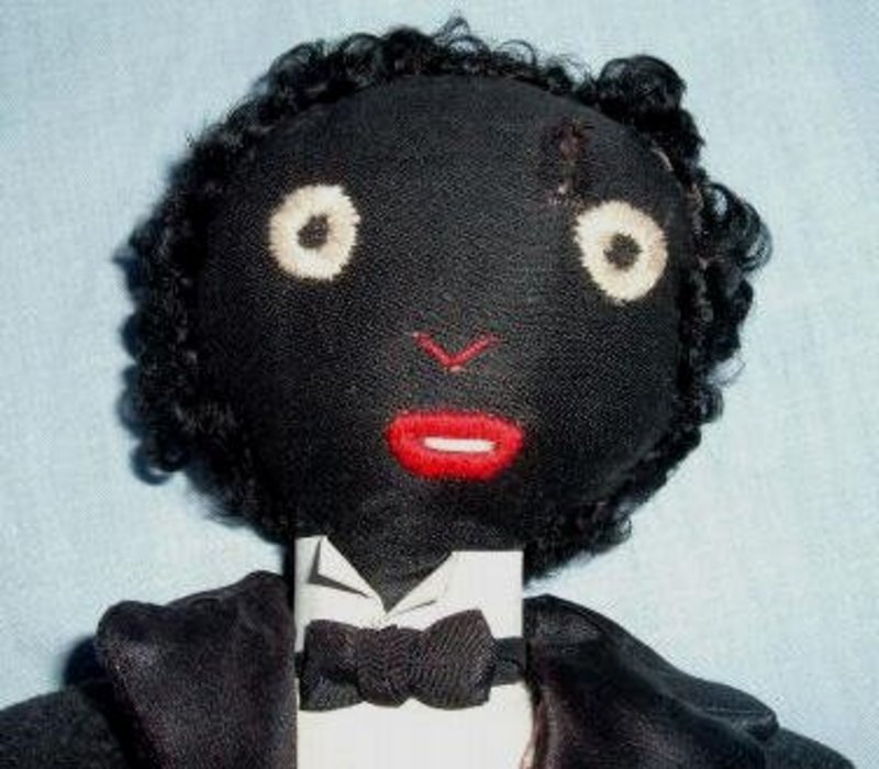 Exceptional C1920 Black Golliwog Doll in Formal Attire