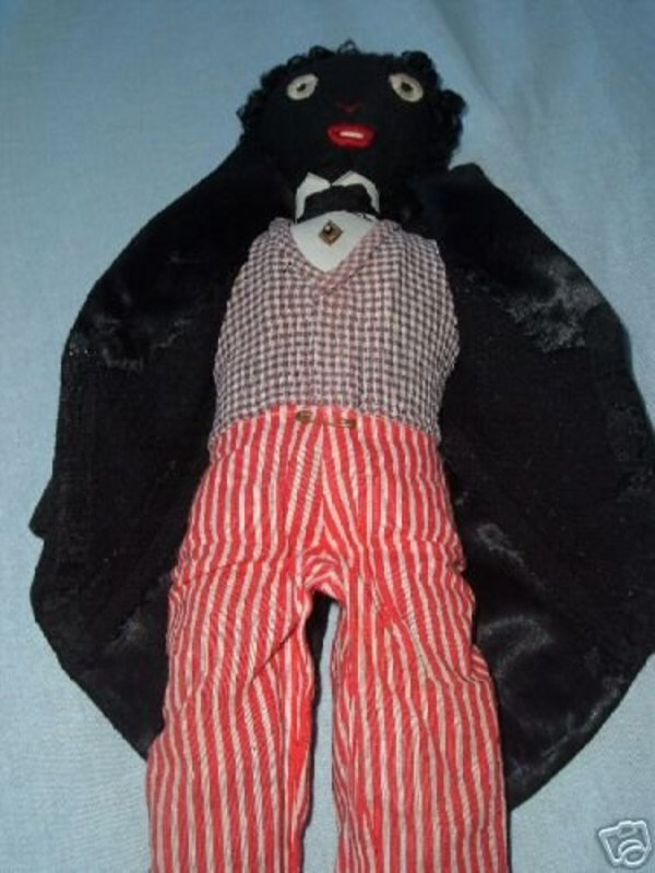 Exceptional C1920 Black Golliwog Doll in Formal Attire