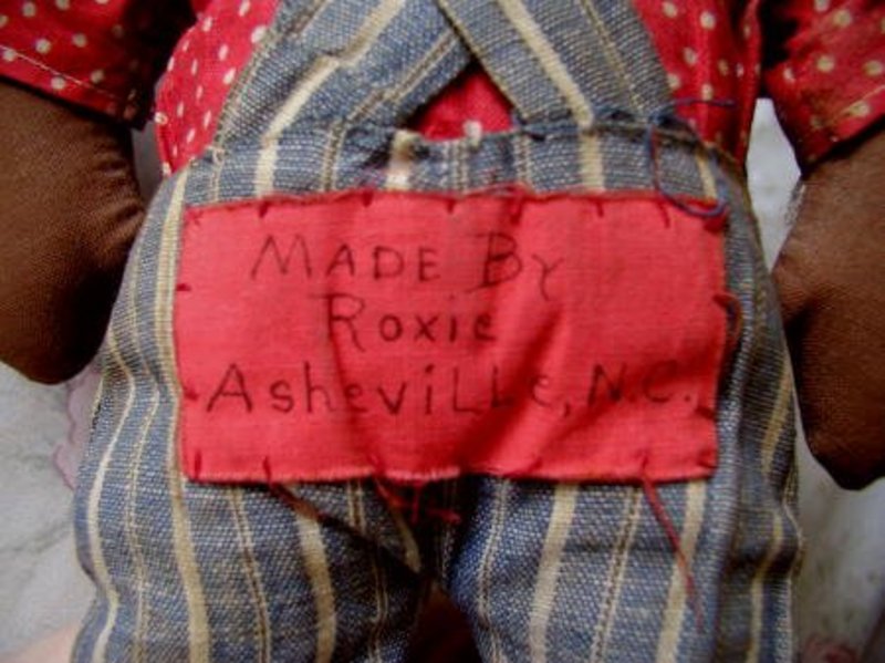 1940s BoyGirl Black Cloth Dolls HandMade Asheville North Carolina