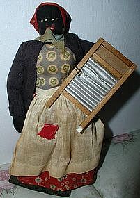 1930 Alabama WPA Folk Art Black Cloth Washerwoman Doll