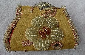 C1910 Lovely Iroquois Native American OrnateBeaded Flower Change Purse
