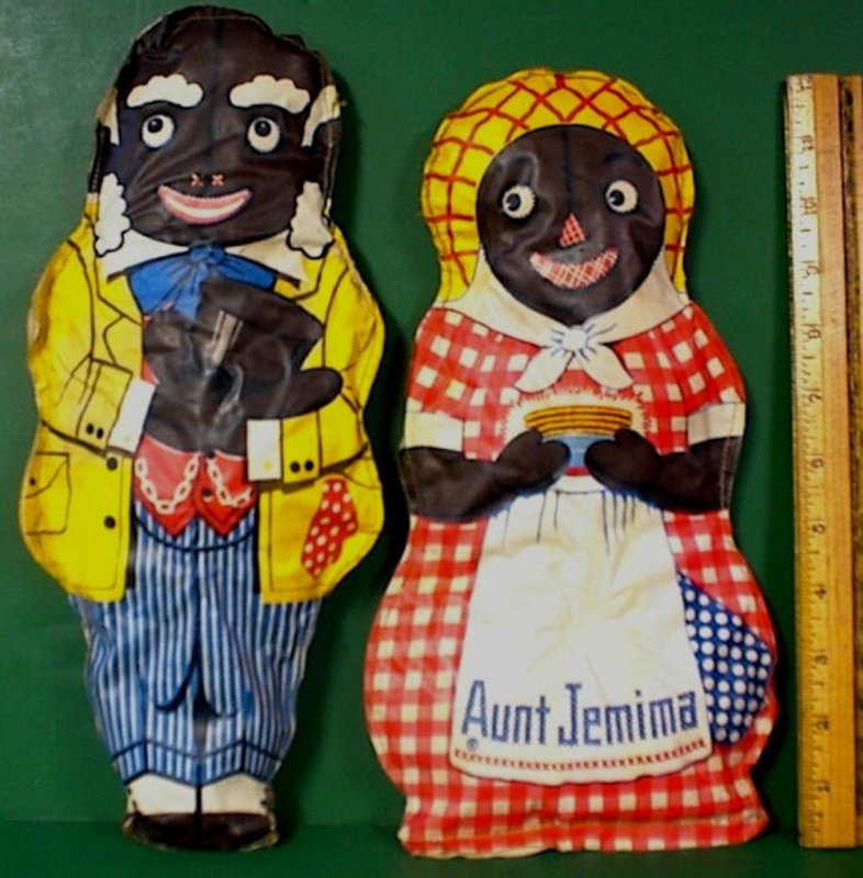 1949 Colorful Plastic Aunt Jemima and Uncle Mose Dolls