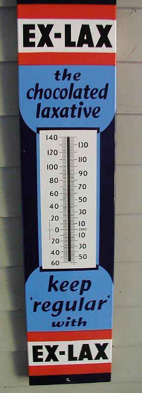 FAB Vintage Drug Store Porcelain EX-LAX Thermometer