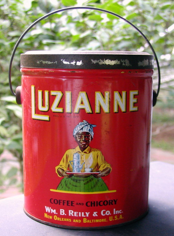 1928 LUZIANNE 3LB Mammy Coffee Tin Black Memorabilia