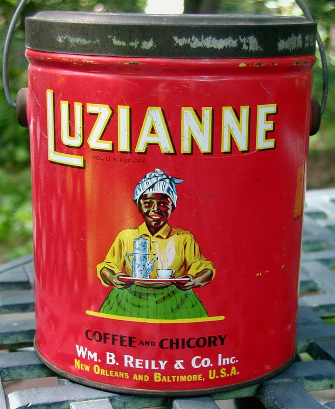 1928 LUZIANNE 3LB Mammy Coffee Tin Black Memorabilia