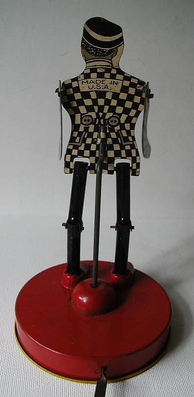 1930 USA Dancing JIGGER Black Man in Tuxedo Tin Toy