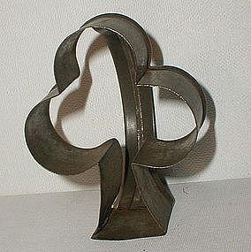 Unusual 19thC Three Leaf Clover Tin Cookie Cutter from Robacker Estate