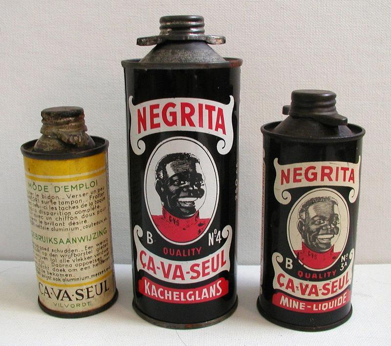 1930s Black Man NEGRITA Negro Belgian Metal Polish Tins