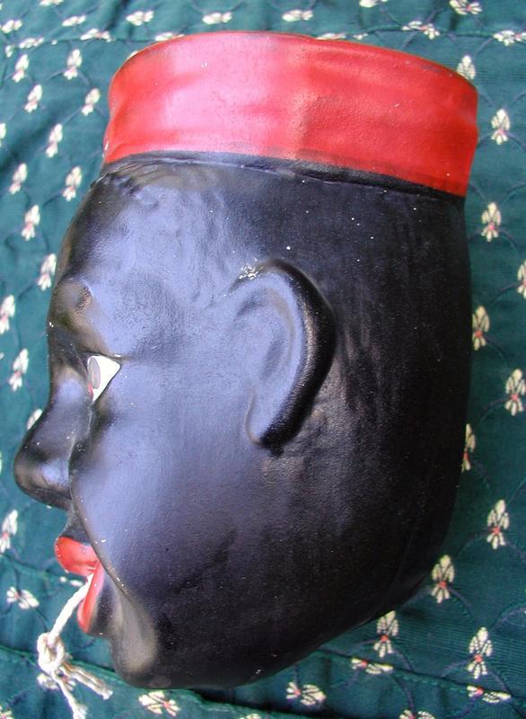 1939 Black Americana RedCap Railroad Porter Pottery String Holder