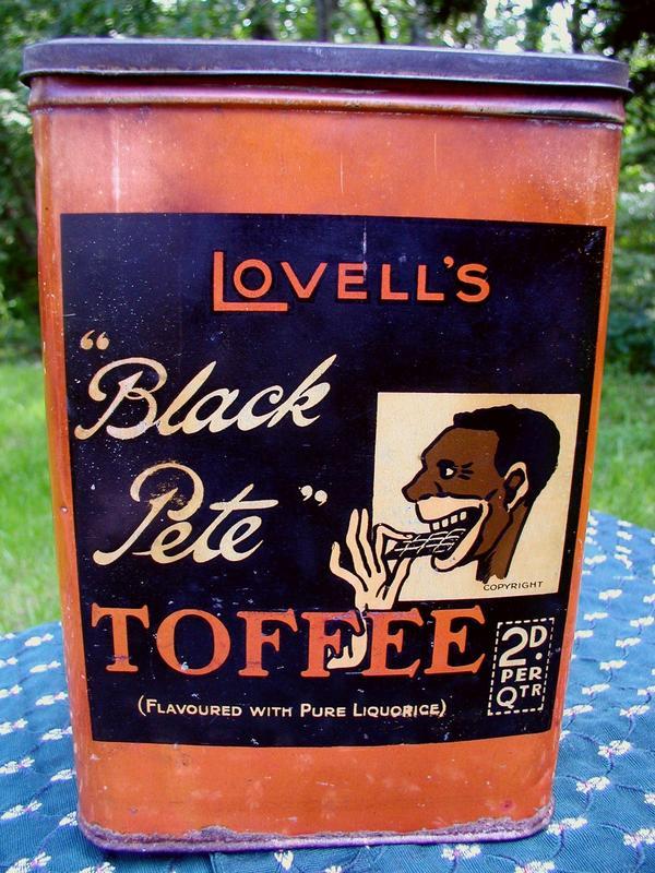 Wonderful RARE 1930s English "Black Pete" Toffee Tin