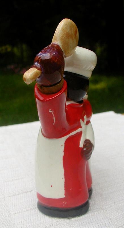 1940s Japan Black Mammy + Male Chef Oil Vinegar Cruet