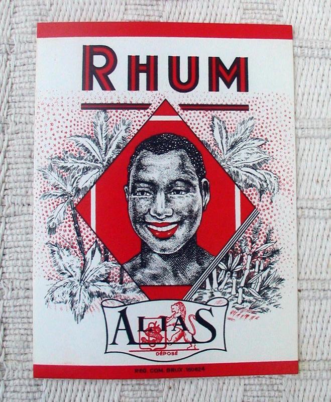 Vintage 1930-40's French Rum Label Black Memorabilia
