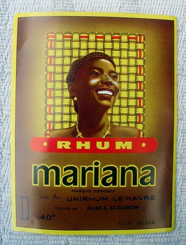 Vintage 1930-40's French Rum Label Black Memorabilia