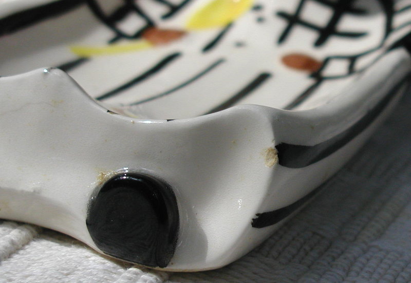 1950's Japan Lefton China Black Chef Nodder Spoon Rest