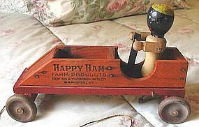1930Happy Ham Vermont Black Wood Pull Toy Advertisement