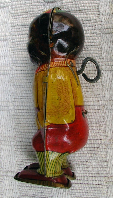 1920s Black Boy Lithographed Tin Wind-Up Walker Toy