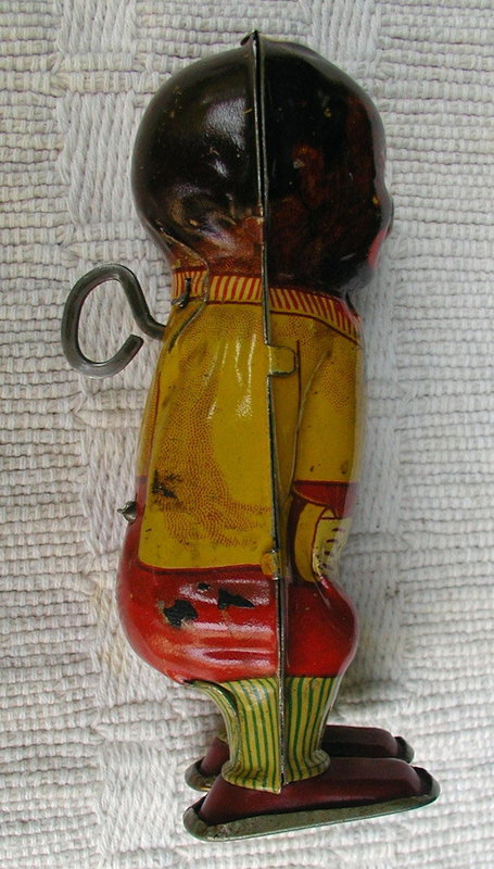 1920s Black Boy Lithographed Tin Wind-Up Walker Toy