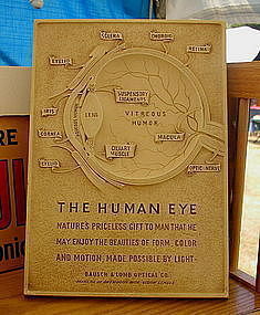 1950s Bausch & Lomb EYE Ophthalmology Graphic Display Advertisement
