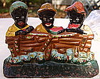 1920s Cast Iron Doorstop 3 Black Boys Eating Watermelon