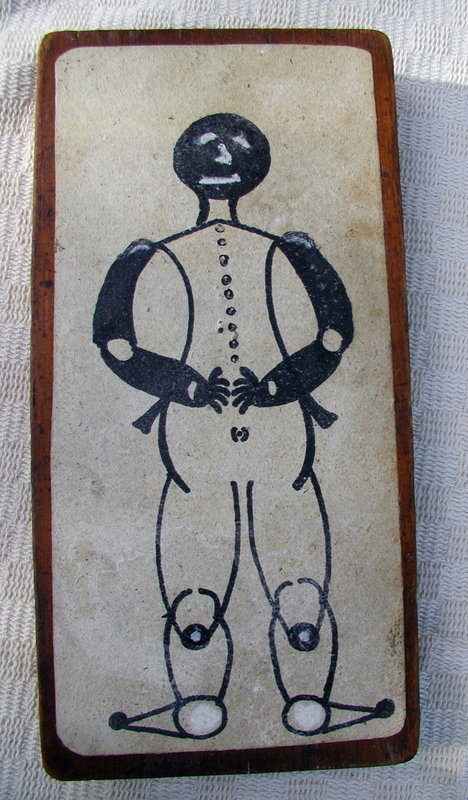 RARE 1920-30s Wood Game Piece Box Black Man Sambo Cover