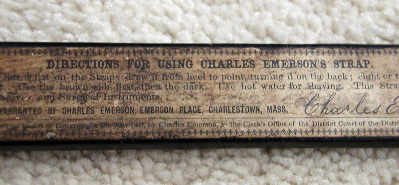 RARE 1863 Charles Emerson Barber Strap Charlestown MA