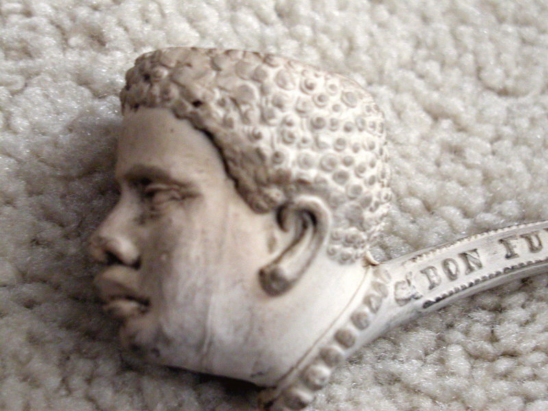 C1920s French Clay Tobacco Pipe w/ Black Man Head