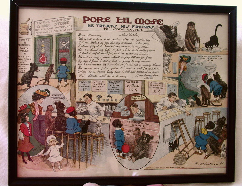 1902 Outcault 'Pore Lil Mose' Comic TREATS HIS FRIENDS