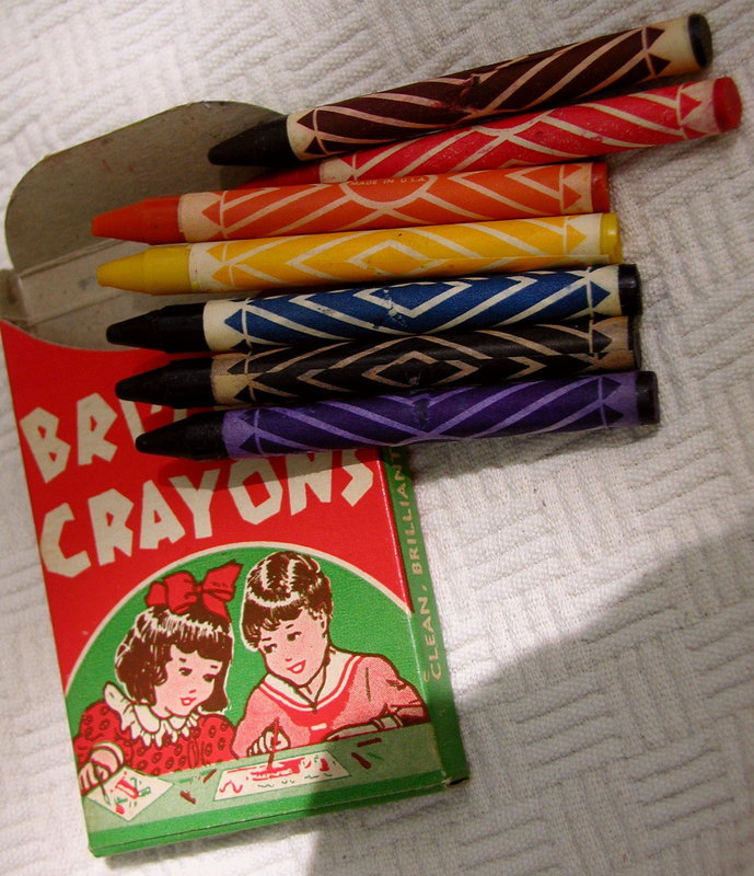 1940-50s MIB Bri-Tone No. 8 Box of School Art Crayons