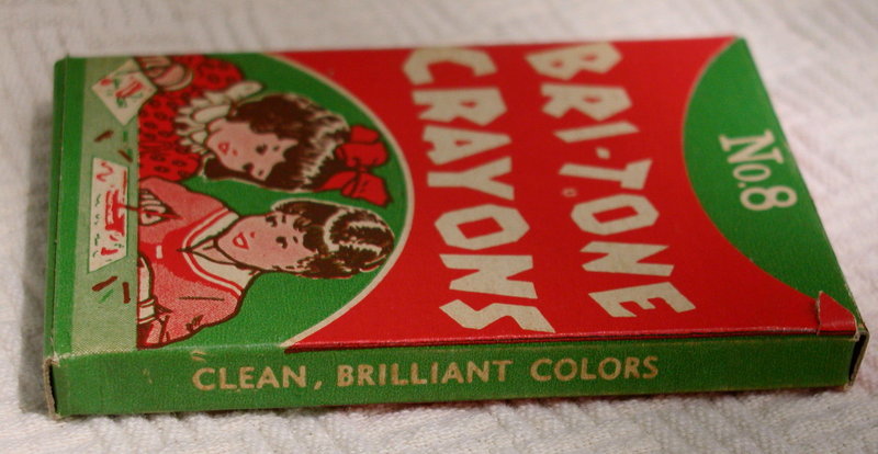 1940-50s MIB Bri-Tone No. 8 Box of School Art Crayons