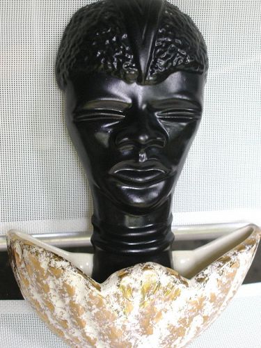 1950 Black African in SeaShell House Of Venice Ceramic Planter