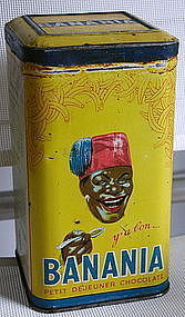 1930s French BANANIA Breakfast Chocolate Tin Blackamoor