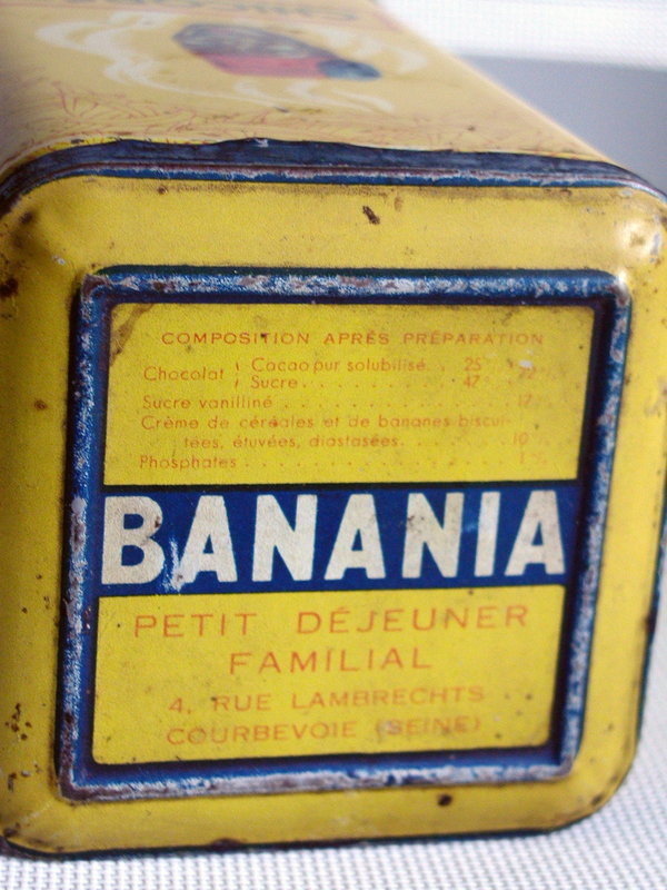 1930s French BANANIA Breakfast Chocolate Tin Blackamoor