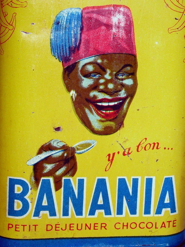 1930s French BANANIA Breakfast Chocolate Tin Blackamoor