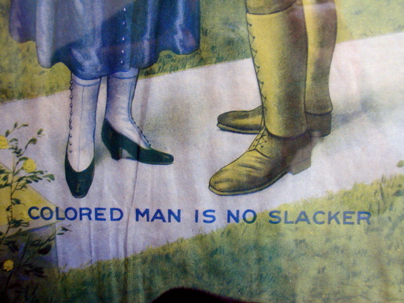 Fab 1918 World War I Poster COLORED MAN IS NO SLACKER