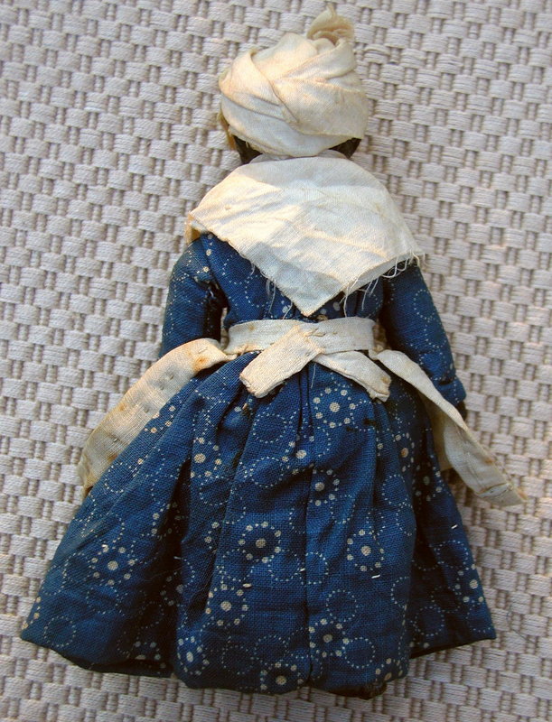 19thC Black Americana Papier Mache &amp; Wood Mammy Doll